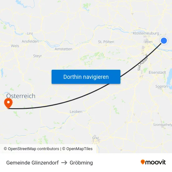 Gemeinde Glinzendorf to Gröbming map