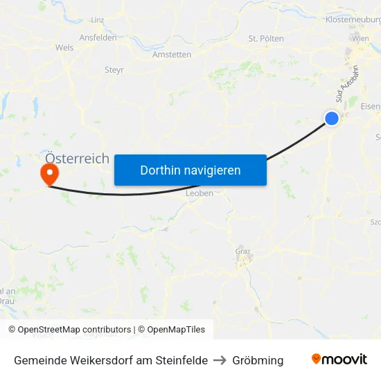 Gemeinde Weikersdorf am Steinfelde to Gröbming map
