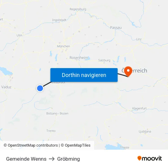 Gemeinde Wenns to Gröbming map