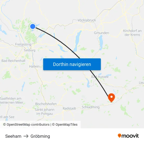 Seeham to Gröbming map