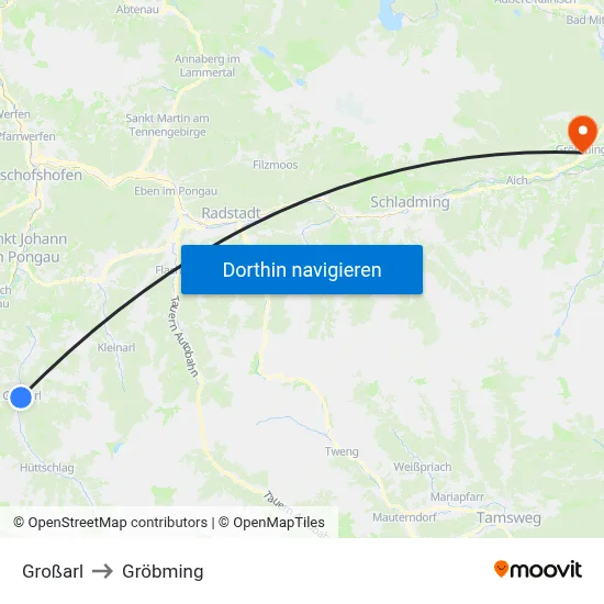 Großarl to Gröbming map