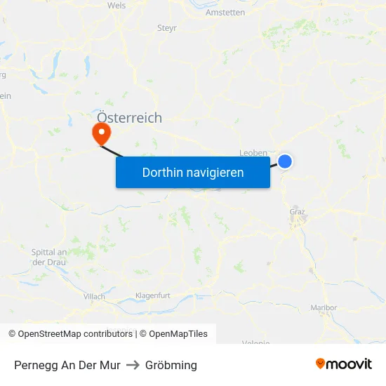 Pernegg An Der Mur to Gröbming map