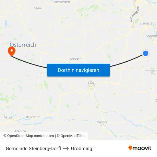 Gemeinde Steinberg-Dörfl to Gröbming map