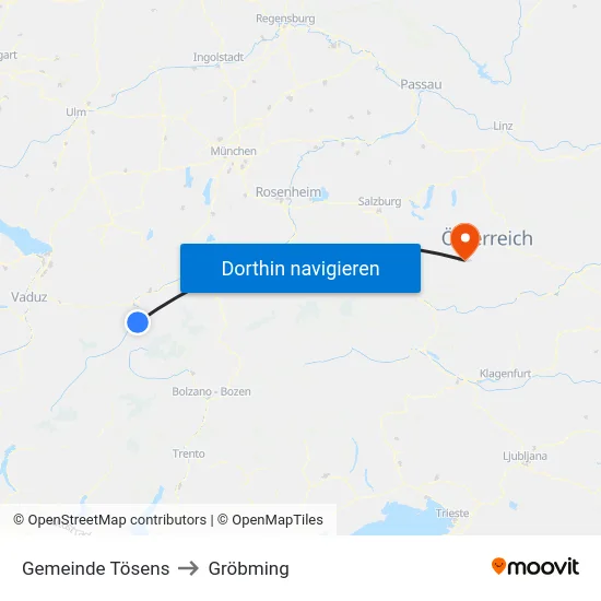 Gemeinde Tösens to Gröbming map