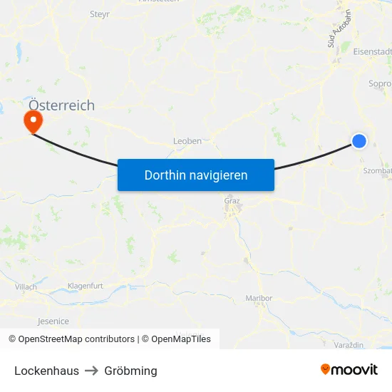 Lockenhaus to Gröbming map