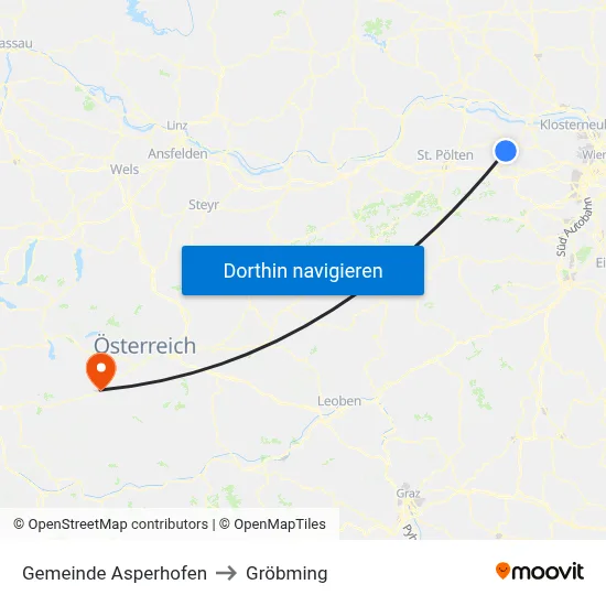 Gemeinde Asperhofen to Gröbming map