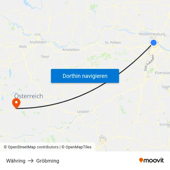 Währing to Gröbming map