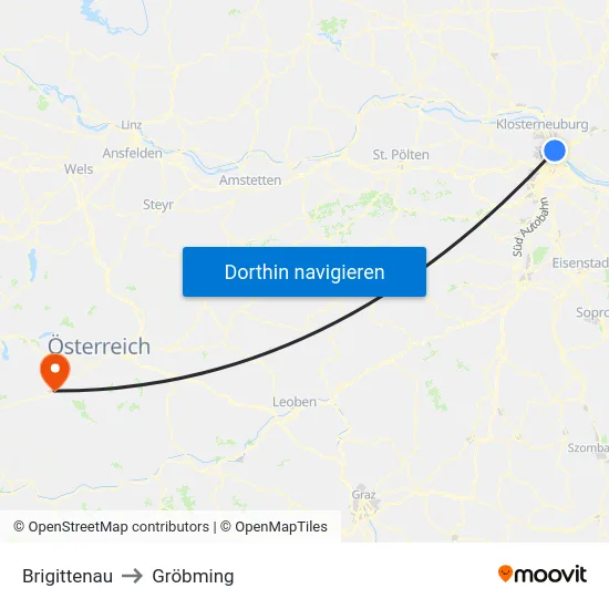 Brigittenau to Gröbming map