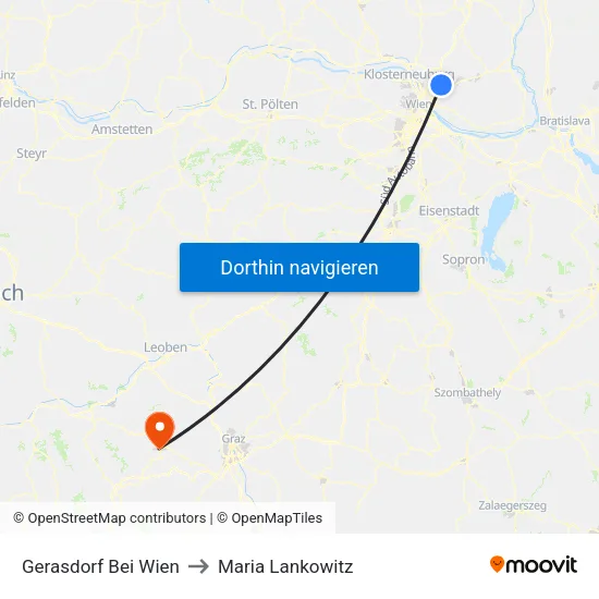 Gerasdorf Bei Wien to Maria Lankowitz map