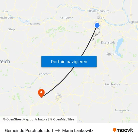 Gemeinde Perchtoldsdorf to Maria Lankowitz map