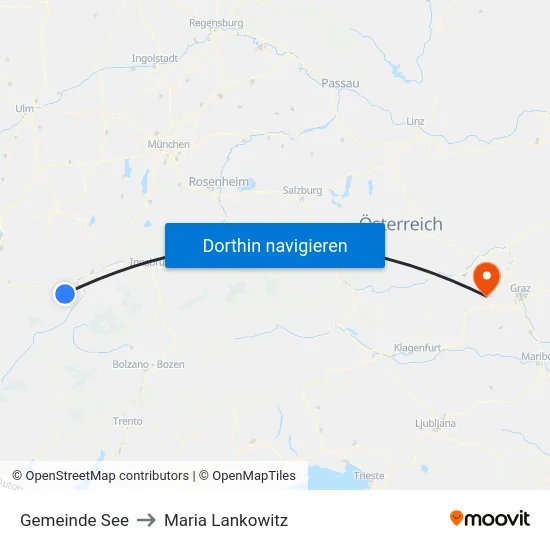 Gemeinde See to Maria Lankowitz map