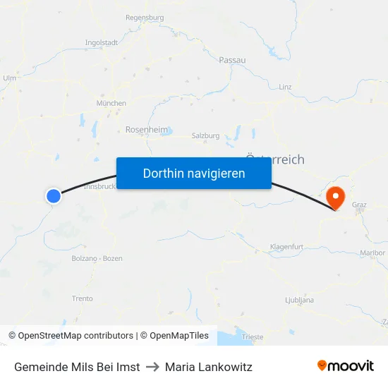 Gemeinde Mils Bei Imst to Maria Lankowitz map