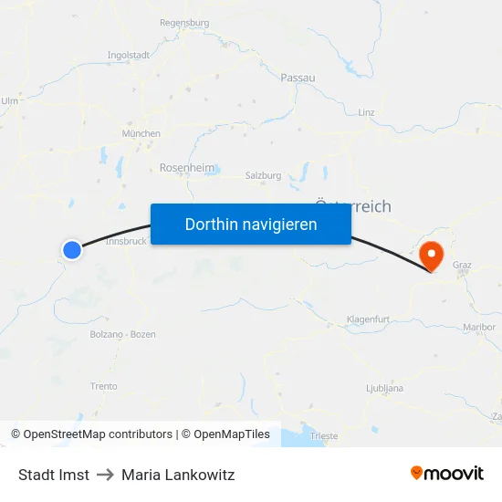 Stadt Imst to Maria Lankowitz map
