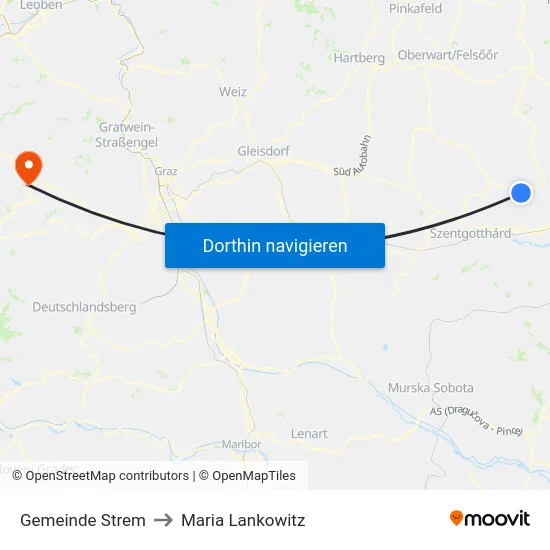 Gemeinde Strem to Maria Lankowitz map