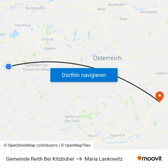 Gemeinde Reith Bei Kitzbühel to Maria Lankowitz map
