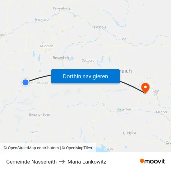 Gemeinde Nassereith to Maria Lankowitz map