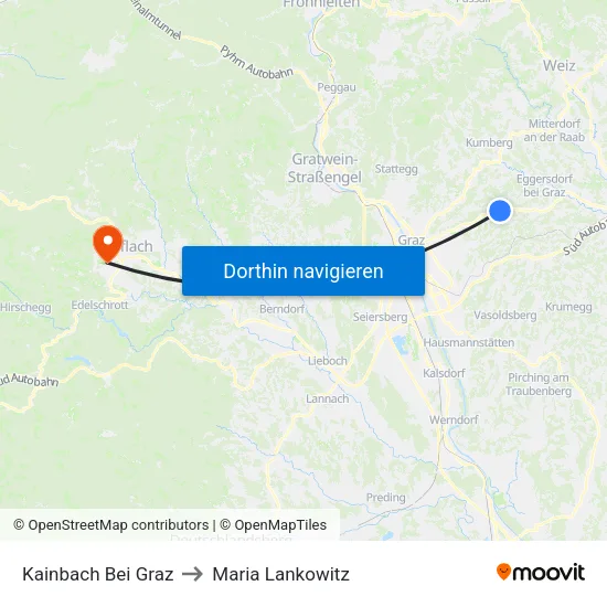Kainbach Bei Graz to Maria Lankowitz map