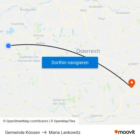 Gemeinde Kössen to Maria Lankowitz map
