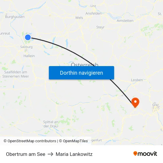 Obertrum am See to Maria Lankowitz map
