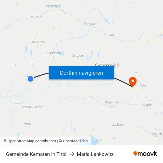 Gemeinde Kematen In Tirol to Maria Lankowitz map