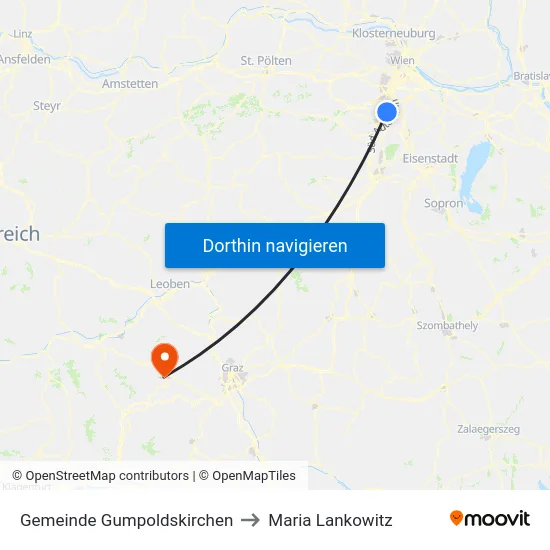 Gemeinde Gumpoldskirchen to Maria Lankowitz map
