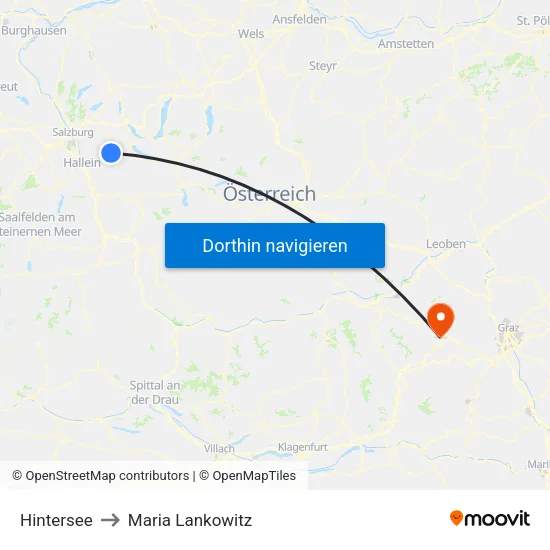 Hintersee to Maria Lankowitz map