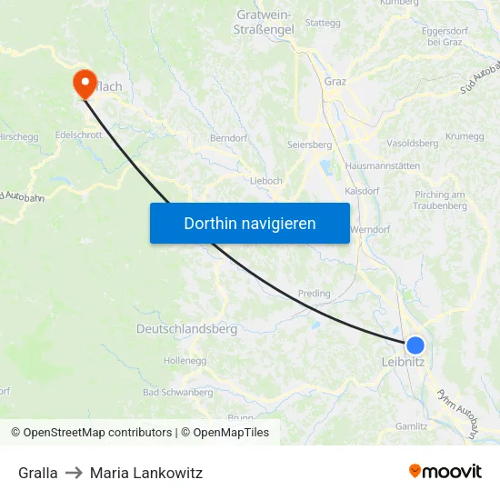 Gralla to Maria Lankowitz map