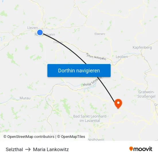 Selzthal to Maria Lankowitz map
