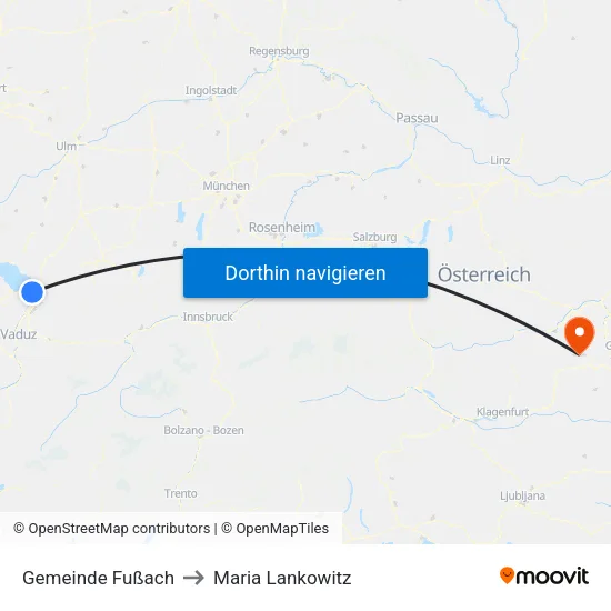 Gemeinde Fußach to Maria Lankowitz map
