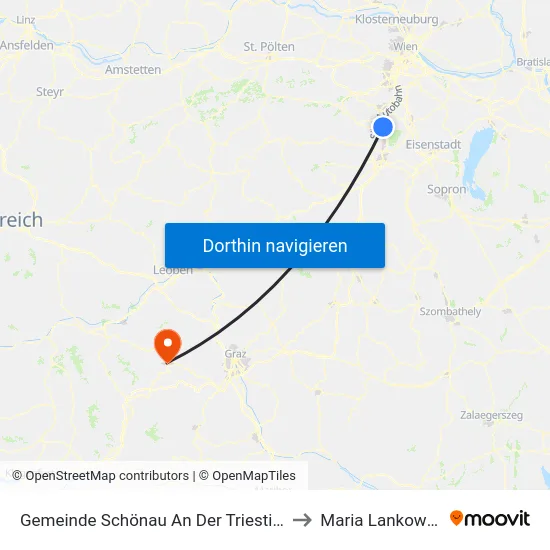 Gemeinde Schönau An Der Triesting to Maria Lankowitz map