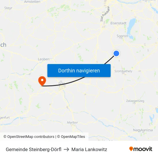 Gemeinde Steinberg-Dörfl to Maria Lankowitz map