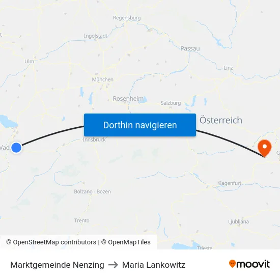 Marktgemeinde Nenzing to Maria Lankowitz map