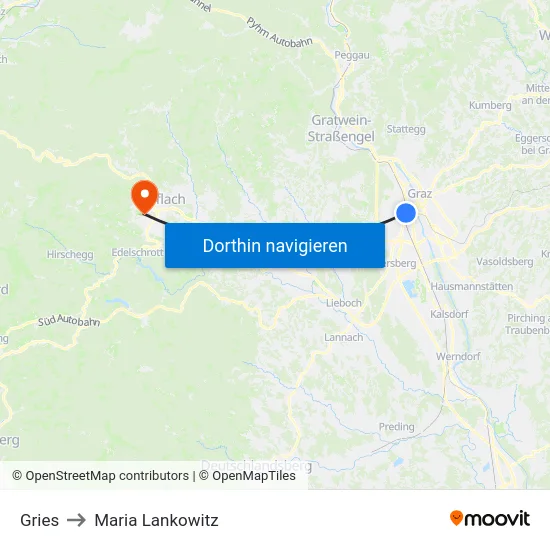 Gries to Maria Lankowitz map