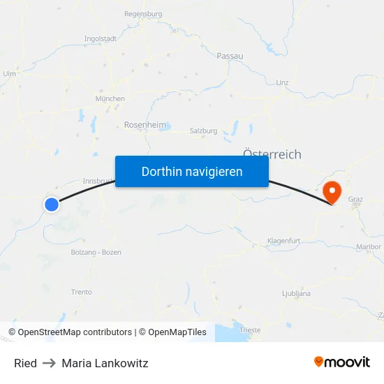 Ried to Maria Lankowitz map