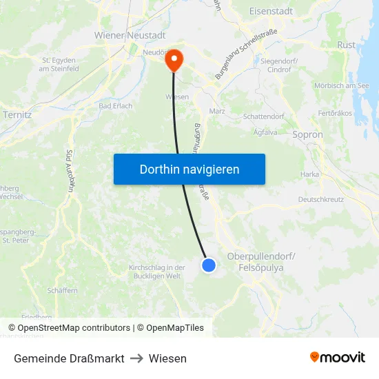 Gemeinde Draßmarkt to Wiesen map