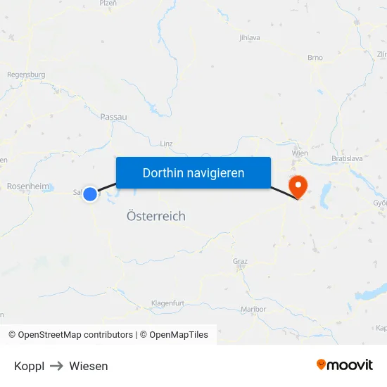 Koppl to Wiesen map