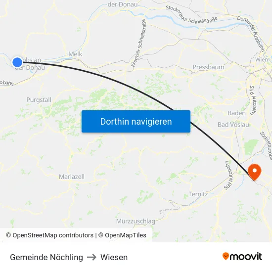 Gemeinde Nöchling to Wiesen map