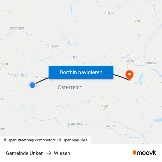 Gemeinde Unken to Wiesen map