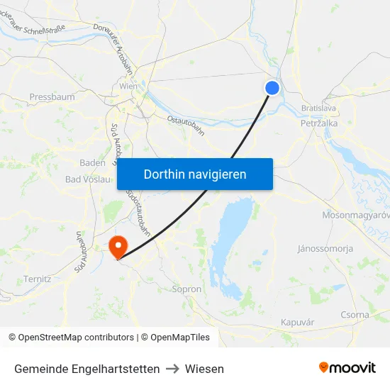Gemeinde Engelhartstetten to Wiesen map