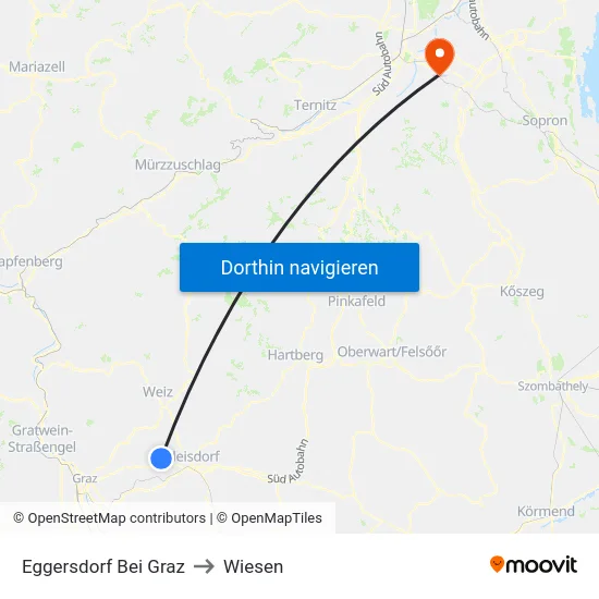 Eggersdorf Bei Graz to Wiesen map