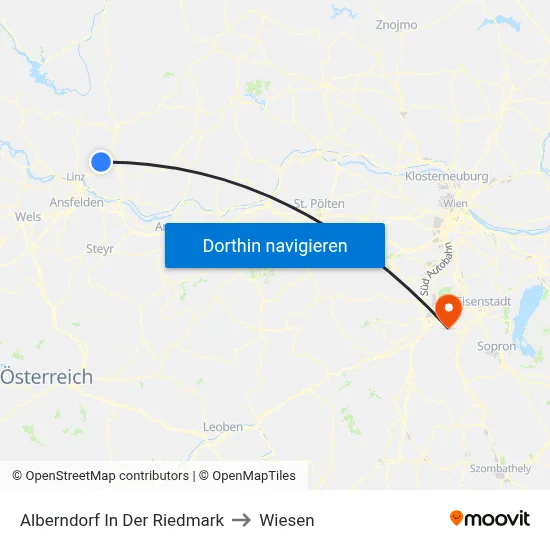 Alberndorf In Der Riedmark to Wiesen map