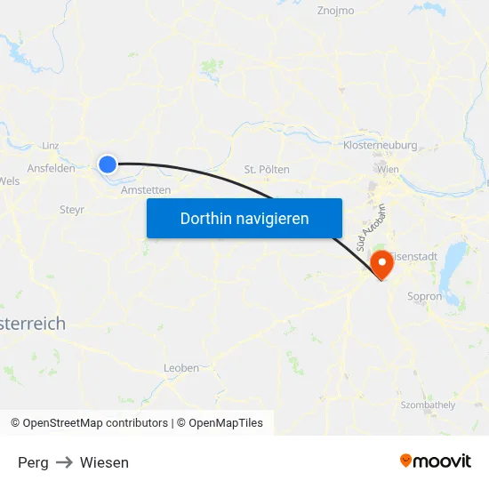 Perg to Wiesen map