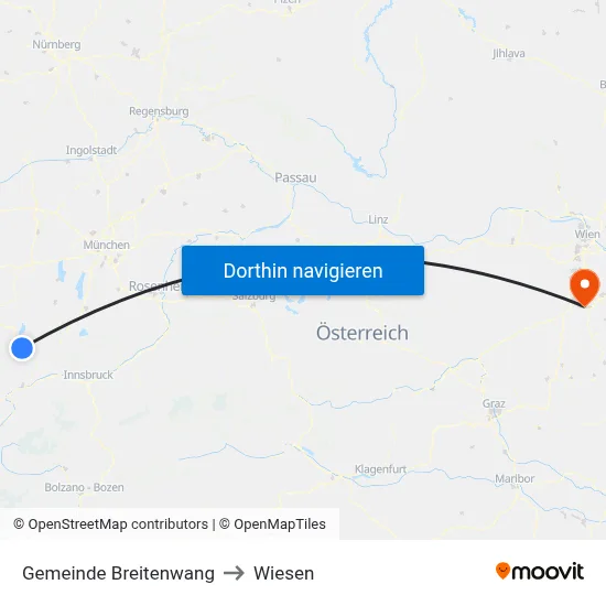 Gemeinde Breitenwang to Wiesen map