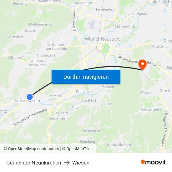 Gemeinde Neunkirchen to Wiesen map