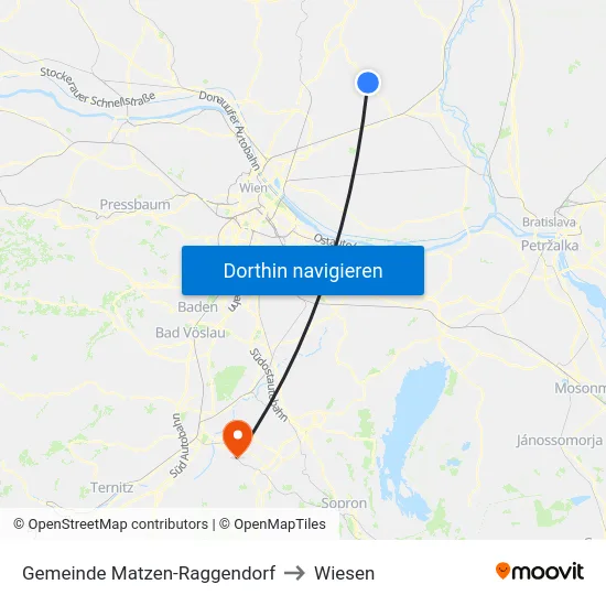 Gemeinde Matzen-Raggendorf to Wiesen map