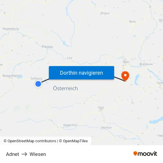 Adnet to Wiesen map