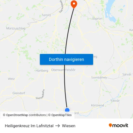 Heiligenkreuz Im Lafnitztal to Wiesen map