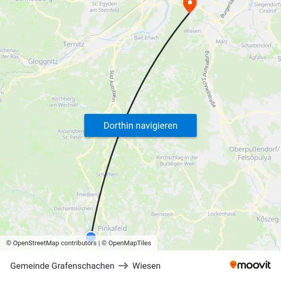 Gemeinde Grafenschachen to Wiesen map