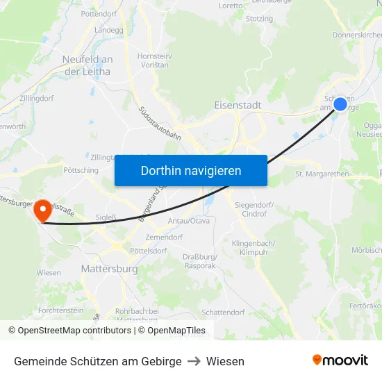 Gemeinde Schützen am Gebirge to Wiesen map