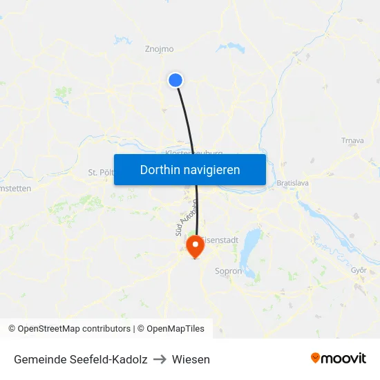 Gemeinde Seefeld-Kadolz to Wiesen map